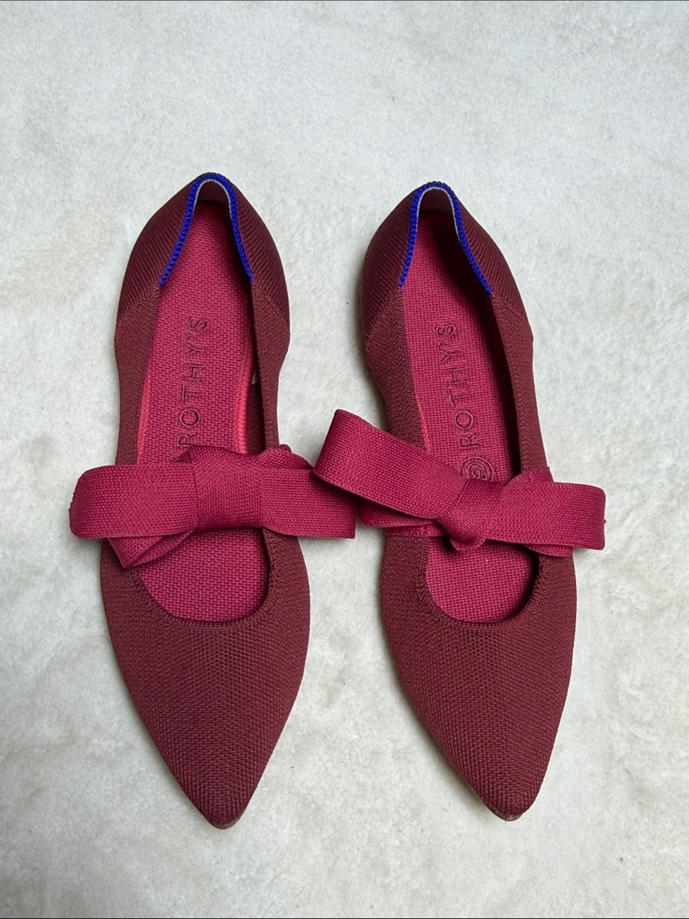 Rothy's Pointed Bow Flats in Cinnamon Color retired Size 8.5